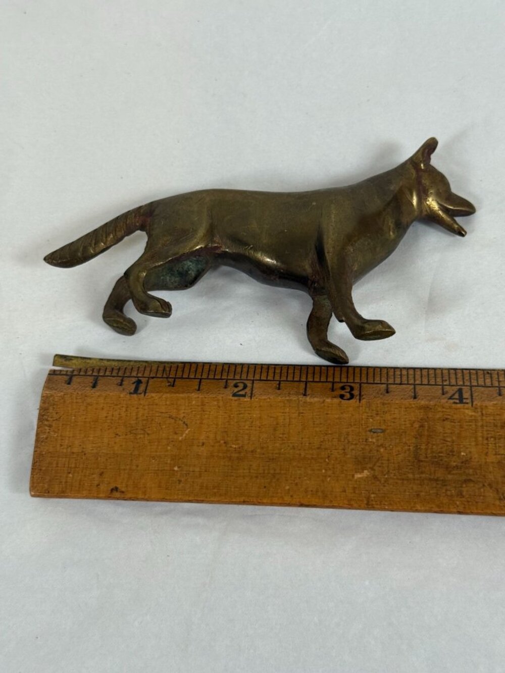 Vintage Solid Brass German Shepherd Alsatian Dog Figurine Rustic Decor Classic - Picture 4 of 7